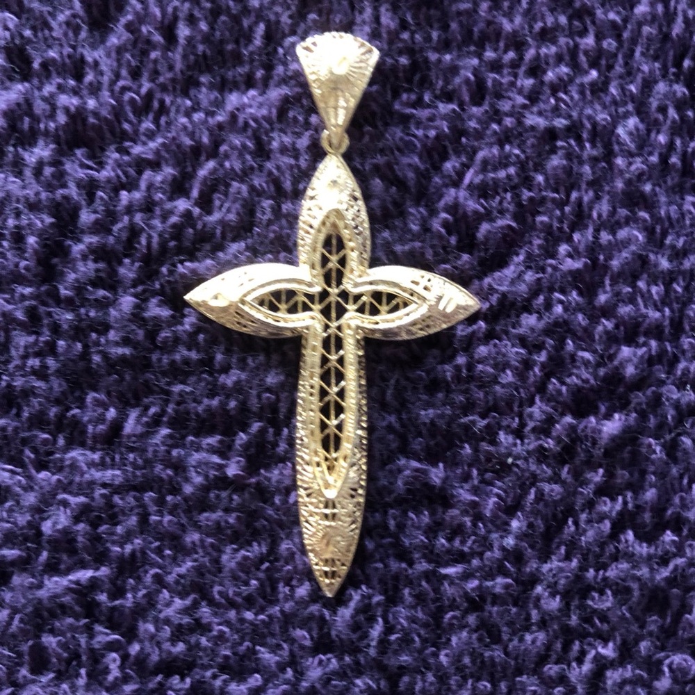 925 Sterling silver/gold vermeil cross pendant